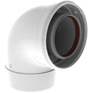 Burgerhout twinsafe pp Bocht 90° 80/125 Wit