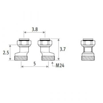 Jaga klemkoppeling 38-50mm PRO ventiel - per stuk