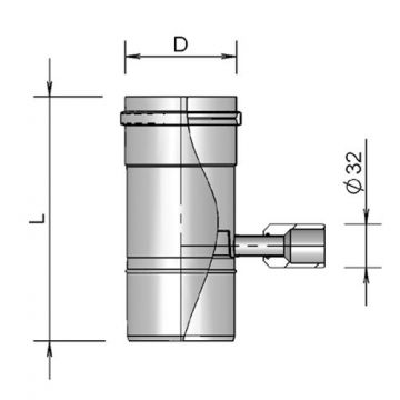 Burgerhout condensafvoer horizontaal/verticaal RVS 100 - per 6 stuks