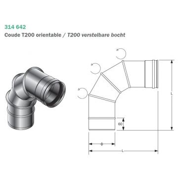 Burgerhout Spg Regelbare Bocht 0-90° D.180
