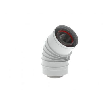 Burgerhout Conc.rvs Bocht 80/125 Plooi 45° Wit