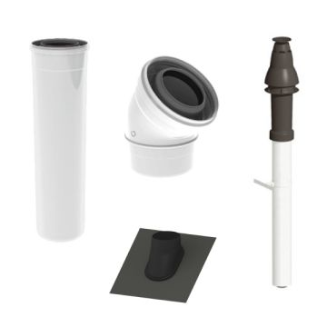 Burgerhout dakdoorvoer rookgaspakket concentrisch - schuindak