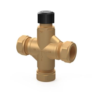 DUCO Thermostatisch Mengventiel T-MIX DN20 - 3 x 22 knel