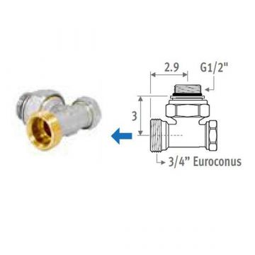 Jaga regelafsluiter euroconus 90° - 2-pijps