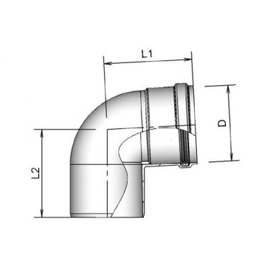 Burgerhout Alu-fix Bocht 80 43° Wit