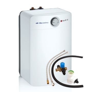 Vooraanzicht van de Itho Daalderop Close-in Hotfill keukenboiler - 10 liter - met aansluitset