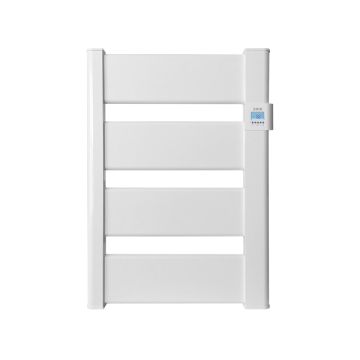 Vooraanzicht van de Masterwatt Vera White badkamerradiator - 500W