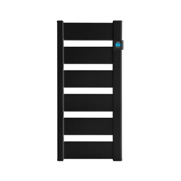 Vooraanzicht van de Masterwatt Vera Black badkamerradiator - 750W - H1085 L531 