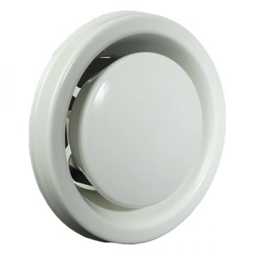 Vooraanzicht van de Itho Daalderop MLV 100mm afzuigventiel wit