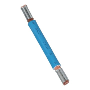 Montagedraad met vertind huls - blauw 6mm² 260mm halogeenvrij 90°C