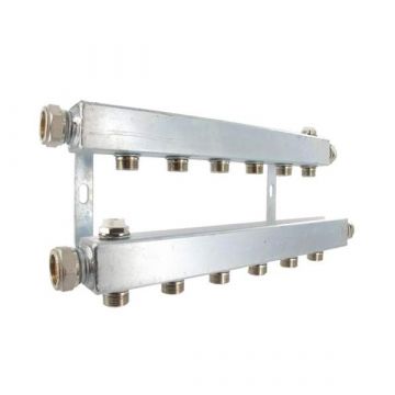 6-groeps radiatorverdeler gemaakt van verzinkt staal