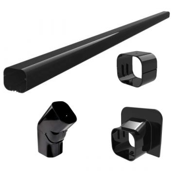 Compleet leidinggootpakket in het zwart voor airconditioning