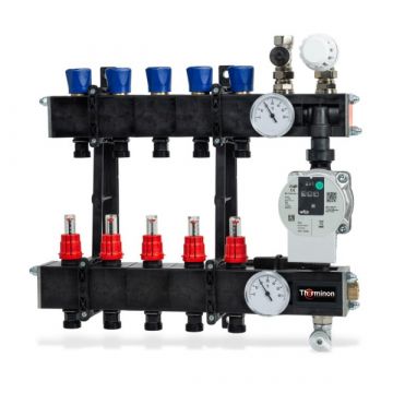 verdeler met flow meters