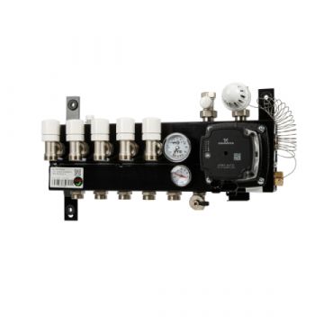 VTE SLIM verdeler vloerverwarming 5-groeps Grundfos pomp
