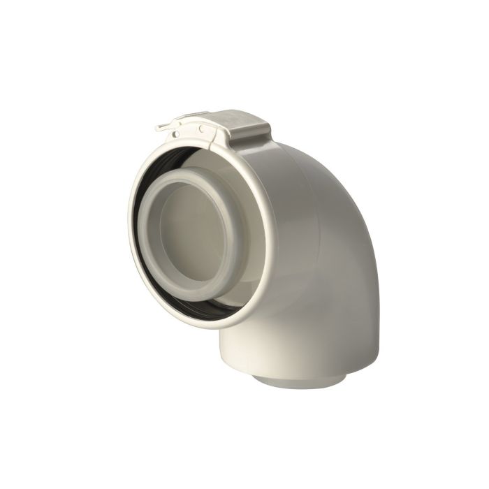 Ubbink UbiFit Bocht 87° Concentrisch - Ø60/100 (klemband) - PPtl/KS - wit