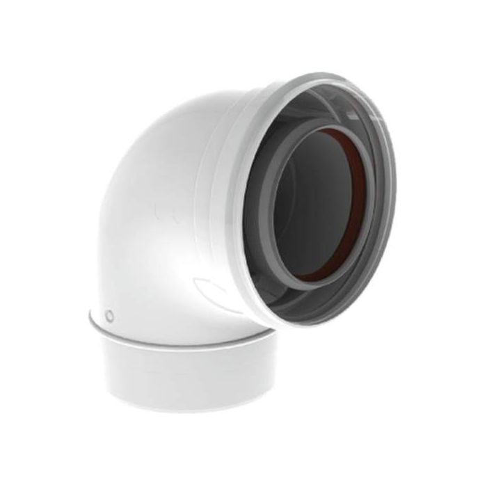 Burgerhout twinsafe pp Bocht 90° 80/125 Wit