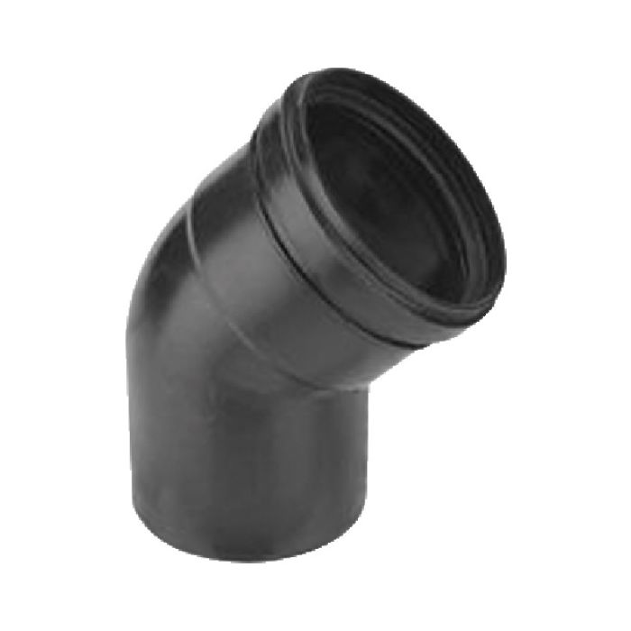 Burgerhout Twinline Air PP luchttoevoer bocht - 45° 80mm