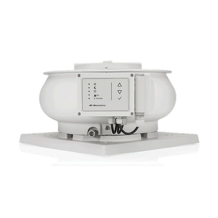 Vooraanzicht van de Itho Daalderop CAS 3.1 TO dakventilator 400V