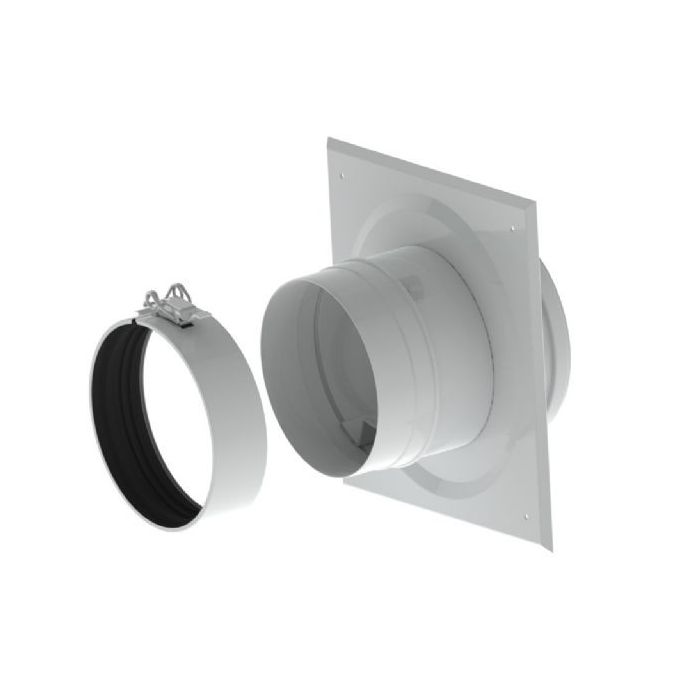 Burgerhout Conc. Schachtaansluiting Duo 80/125 Wit