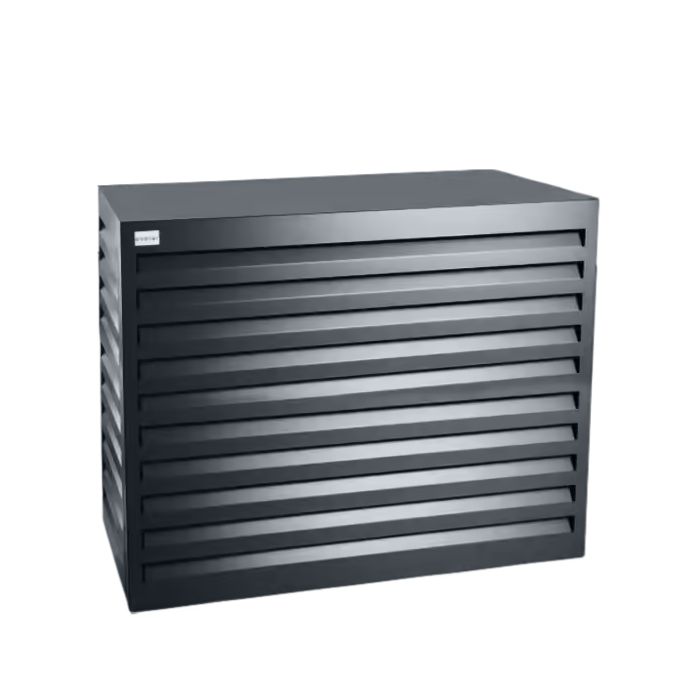 Omkasting voor airco buitendeel van Evolar in de kleur Donker antraciet gemaakt van aluminium