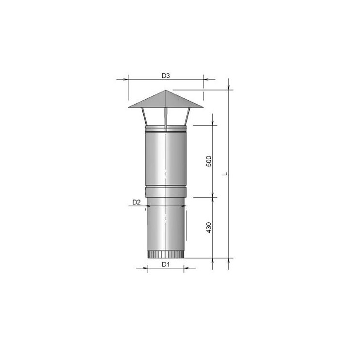 Burgerhout Ventilatie Dakdoorv + Kap 350 Zwart