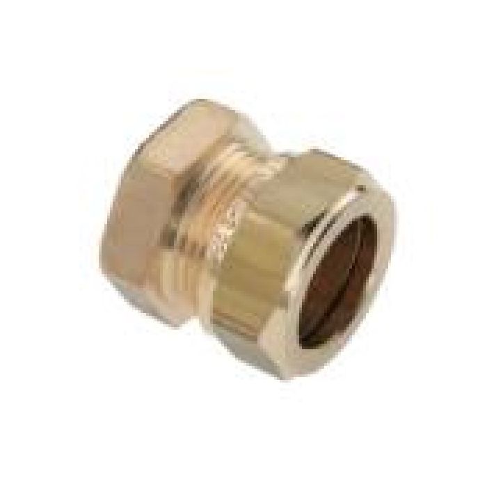 Bonfix knel eindkoppeling messing - 15mm