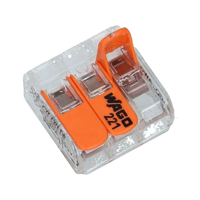Wago verbindingsklem 3-voudig 0.14-4mm² soepel en massief - 50 stuks