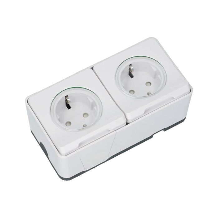 Schneider Electric Mureva IP55 2 voudig wandcontactdoos polarwit