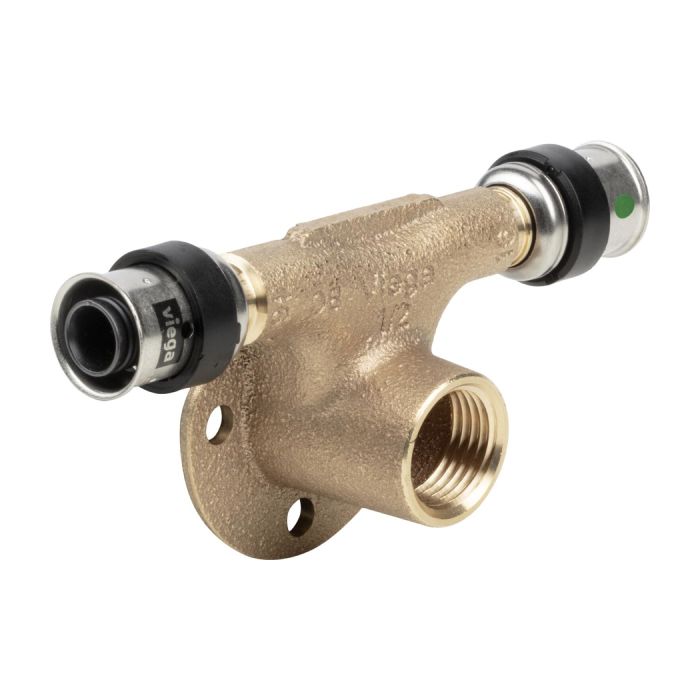 Viega Smartpress muurplaat T-stuk 16x1/2 2x pers - 729509