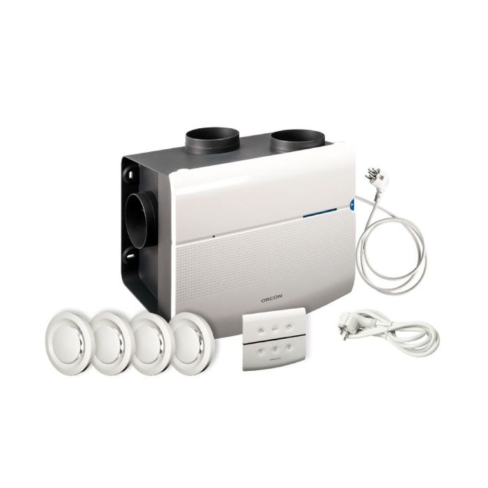 Orcon MVS-15RHBP alles-in-1 ventilatiebox - Vochtsensor en RFT - 4 Ventielen - Euro én Perilex