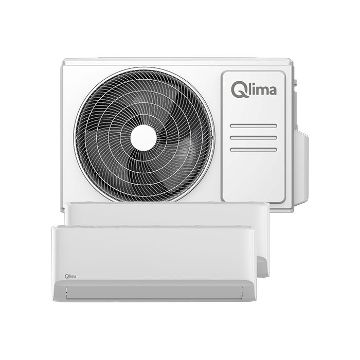Vooraanzicht van de Qlima SCM 52 Duo-split exclusief voorgevulde leidingen