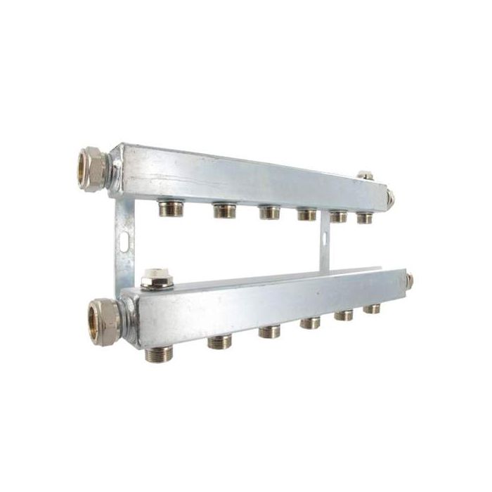 6-groeps radiatorverdeler gemaakt van verzinkt staal