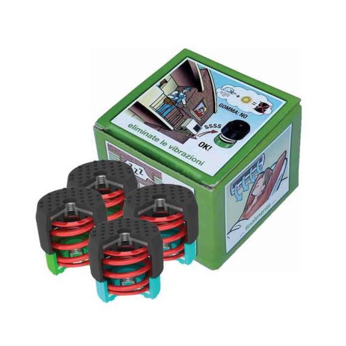 Soleco trillingsdemperset Groen 30-55kg M8 (2x Groen + 2x Blauw)