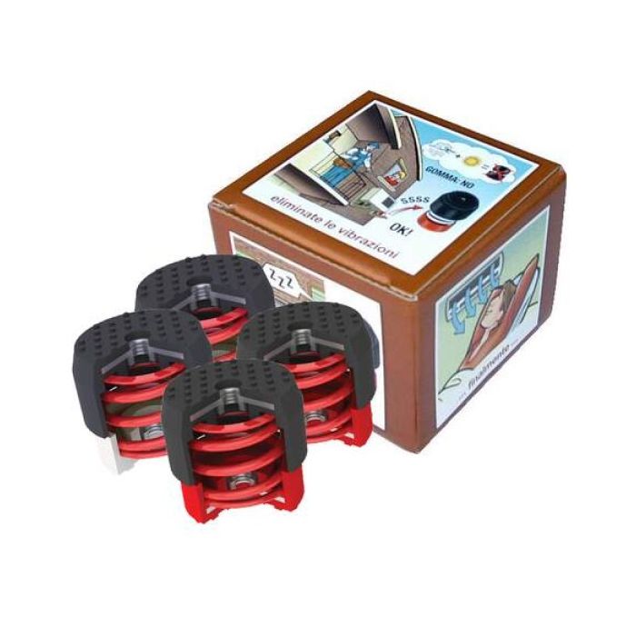 Soleco trillingsdemperset Bruin 70-120kg M8  (2x Wit + 2x Rood)