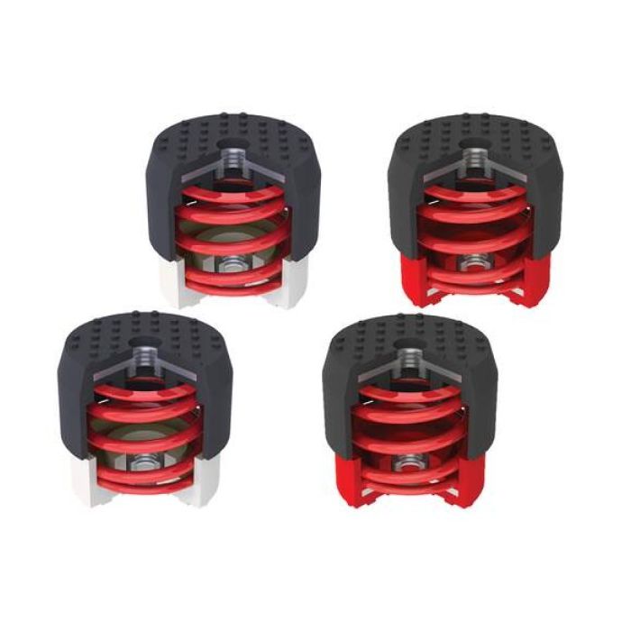 Soleco trillingsdemperset Bruin 70-120kg M8  (2x Wit + 2x Rood)