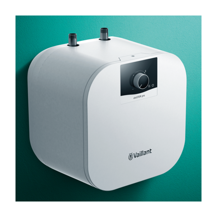 Zij-aanzicht van de Vaillant eloSTOR 10 liter elektrische boiler