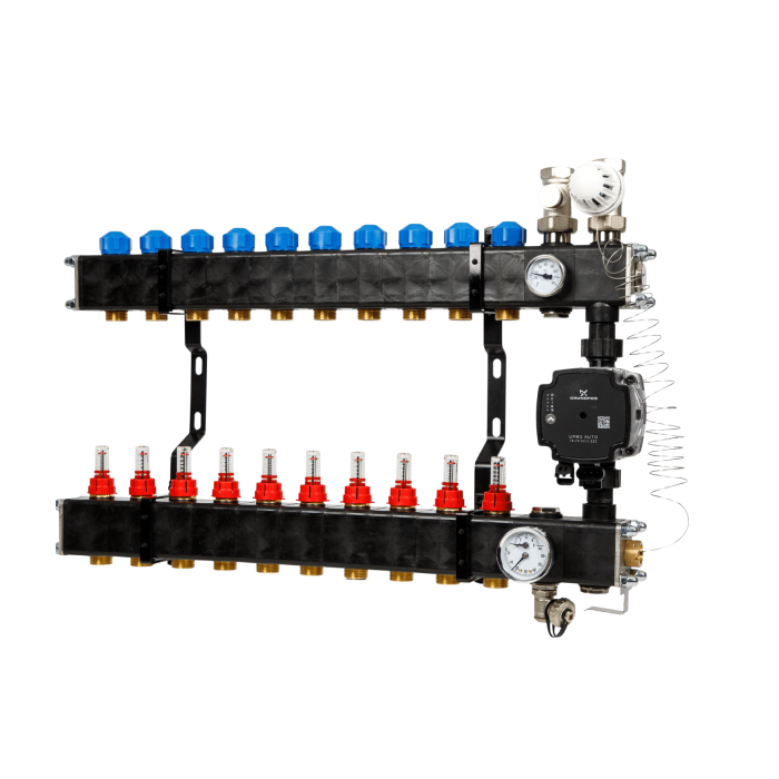 VTE composiet verdeler - pomp Grundfos - 10 groeps