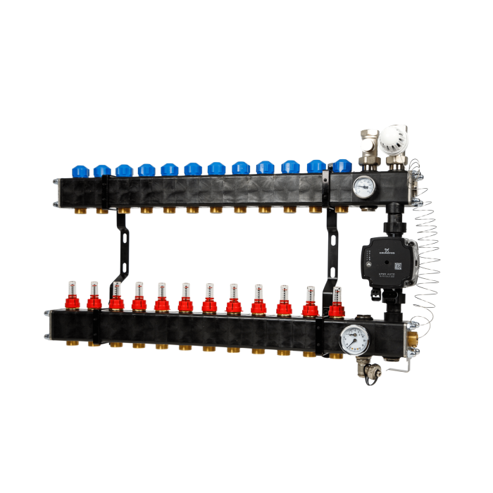 VTE composiet verdeler - pomp Grundfos - 12 groeps