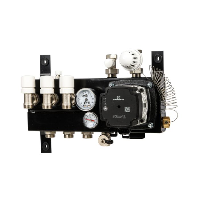 VTE SLIM verdeler vloerverwarming 3-groeps Grundfos pomp