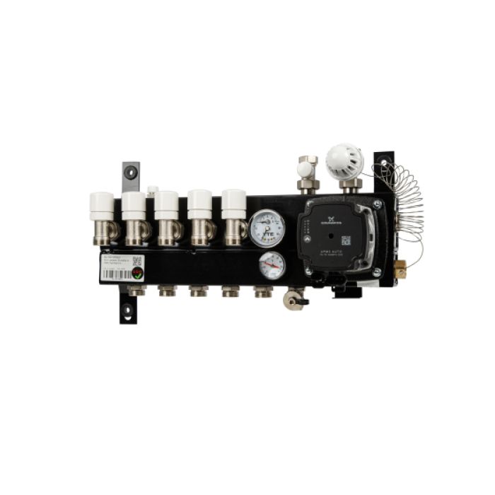 VTE SLIM verdeler vloerverwarming 5-groeps Grundfos pomp