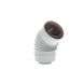 Burgerhout Conc.rvs Bocht 80/125 Plooi 45° Wit