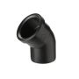 Ubbink Bocht 45° (luchttoevoer) - Ø100 - Pe - Zwart