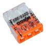 Wago lasklem 3 voudig 0.5-2.5mm² massief oranje