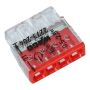 Wago lasklem 4 voudig 0.5-2.5mm² massief rood