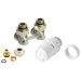 Haakse design aansluitset met thermostaatknop - 16mm