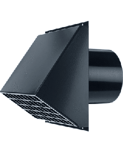 Burgerhout Ventilatie Muurrooster ø 160 Zwart