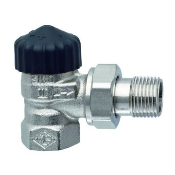 Heimeier thermostaatkraan 1" haaks met zeer lage weerstand