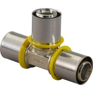 Uponor MLC-G T-stuk 20x20x20 messing gas
