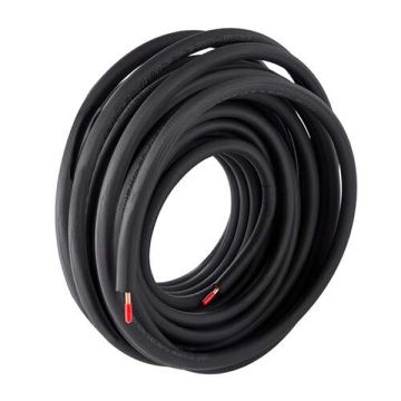Aircotube geïsoleerde koelleiding S230-B Ø1/4" - rol 30 meter - zwart