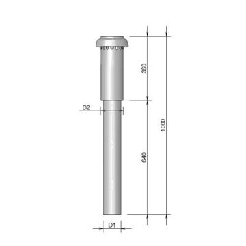 Burgerhout Ventilatie Dakdoorv + Kap 125 Zwart